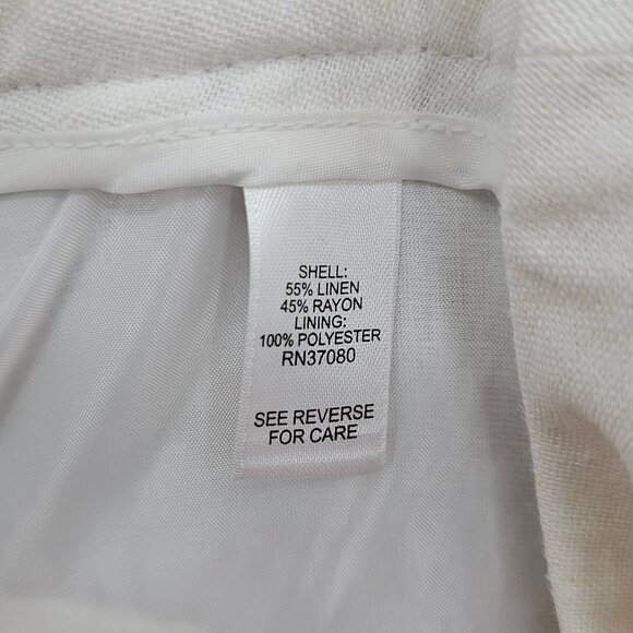 Cato Linen Blend Trousers Pants 16W Ivory Off White Fully Lined Casual Plus New - Picture 8 of 13